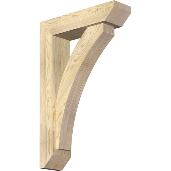 Ekena Millwork Thorton Slat Rough Sawn Bracket w/ Offset Brace, Douglas Fir, 6"W x 22"D x 34"H BKT0604X22X34THR06RDF - main